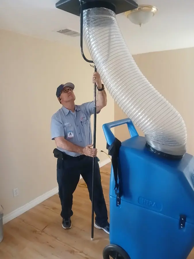 Mini Split Installation technician using HEPA equipment in Ramona